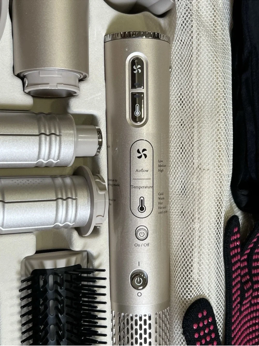 7MAGIC TD-2301 7-in-1 Hot Air Styler Set with Travel Case (Champagne Gold)